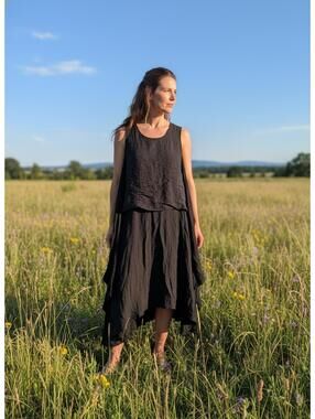 Alena Marie Laganlook Layered Dress Art to Wear Textured Medium